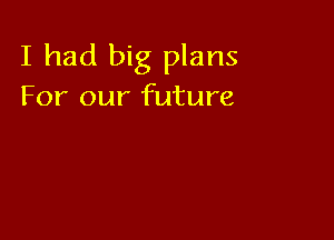 I had big plans
For our future