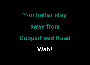 You better stay

away from

Copperhead Road
Wah!