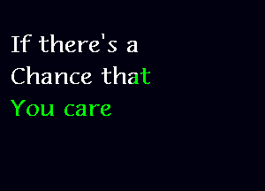 If there's a
Chance that

You ca re