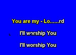 You are my - Lo ...... rd

I'll worship You

I'll worship You