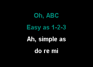 Oh, ABC
Easy as 1-2-3

Ah, simple as

do re mi
