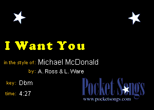 2?

I Want You

hlhe 51er or Michael McDonald
by A Ross 8 L Ware

51322 cheth

www.pcetmaxu