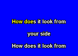 How does it look from

your side

How does it look from