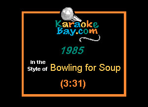 Kafaoke.
Bay.com
N

1985

Style 01 Bowling for Soup
(3z31)