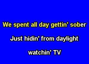 We spent all day gettin' sober

Just hidin' from daylight

watchin' TV