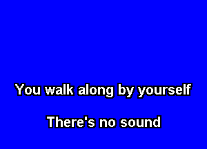 You walk along by yourself

There's no sound