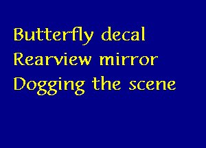 Butterfly decal
Rearview mirror

Dogging the scene