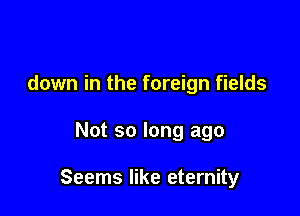 down in the foreign fields

Not so long ago

Seems like eternity