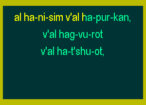 al ha-ni-sim v'al ha-pur-kan,

v'al hag-vu-rot
v'al ha-t'shu-ot,