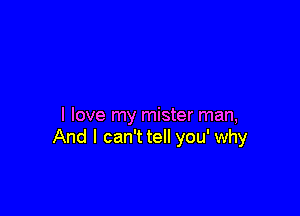 I love my mister man,
And I can'ttell you' why