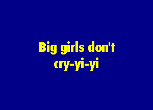 Big girls don't

crv-vi-vi