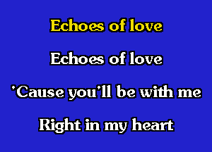 Echoas of love
Echoes of love

'Cause you'll be with me

Right in my heart