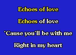 Echoas of love
Echoes of love

'Cause you'll be with me

Right in my heart