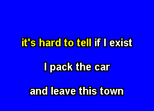 it's hard to tell if I exist

I pack the car

and leave this town