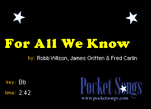 I? 41
For A1111 We Know

by Robb WUson, James Gmten 8 Fred Carlin

Pocket Smgs

mWeom