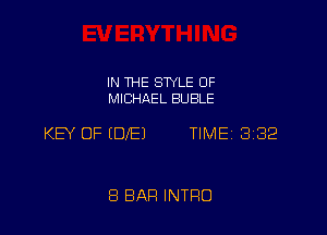 IN THE STYLE 0F
MICHAEL SUBLE

KEY OF EDIE) TIME 3182

8 BAR INTRO