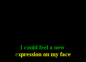 I could feel a new
expression on my face