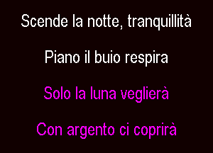 Scende Ia notte, tranquillita

Piano il buio respira