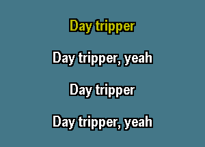 Day tripper
Day tripper, yeah

Day tripper

Day tripper, yeah