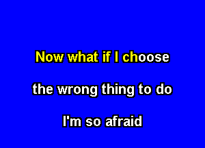 Now what if I choose

the wrong thing to do

I'm so afraid