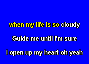 when my life is so cloudy

Guide me until I'm sure

I open up my heart oh yeah