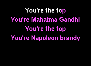 You're the top
You're Mahatma Gandhi
You're the top

You're Napoleon brandy