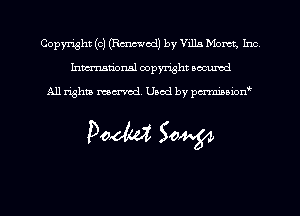 Copyright (c) (Rmod) by V1115 Monet, Inc
hmmdorml copyright nocumd

All rights macrmd Used by pmown'

Doom 50W