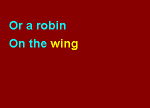 Or a robin
On the wing