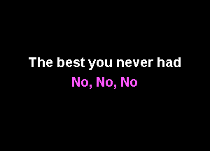 Thebestyouneverhad

No,No,No