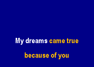 My dreams came true

because of you