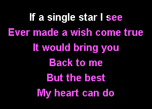 If a single star I see
Ever made a wish come true
It would bring you

Back to me
But the best
My heart can do