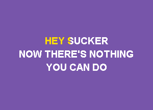 HEYSUCKER
NOW THERE'S NOTHING

YOU CAN DO