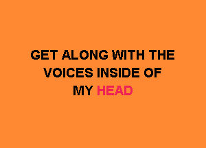 GET ALONG WITH THE
VOICES INSIDE OF
MY HEAD