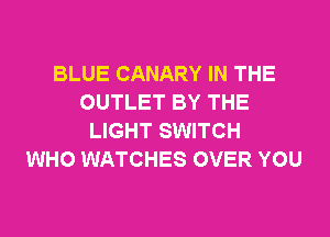 BLUE CANARY IN THE
OUTLET BY THE
LIGHT SWITCH
WHO WATCHES OVER YOU