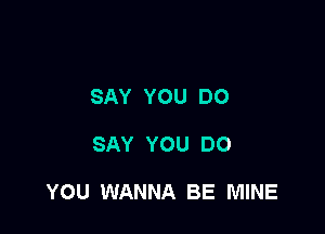 SAY YOU DO

SAY YOU DO

YOU WANNA BE MINE
