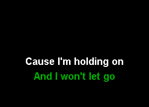 Cause I'm holding on
And I won't let go