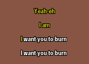 Yeah-eh

lam

lwant you to burn

I want you to burn