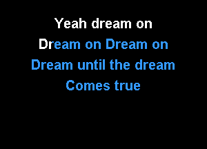 Yeah dream on
Dream on Dream on
Dream until the dream

Comes true