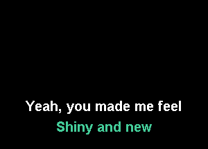 Yeah, you made me feel
Shiny and new