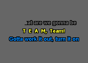T E A M, Team!