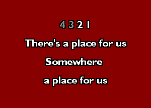 432l

There's a place for us

Somewhere

a place for us