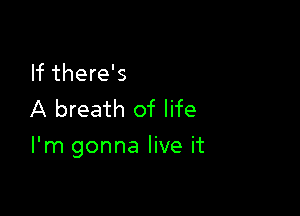If there's
A breath of life

I'm gonna live it