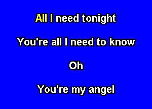 All I need tonight
You're all I need to know

0h

You're my angel