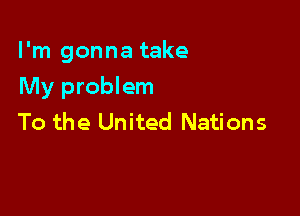 I'm gonna take

My problem

To the United Nations