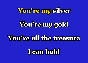 You're my silver

You're my gold
You're all the treasure

I can hold