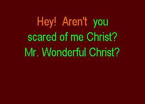 Hey! Aren't you
scared of me Christ?

Mr. Wonderful Christ?