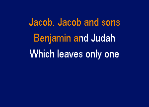 Jacob. Jacob and sons
Benjamin and Judah

Which leaves only one
