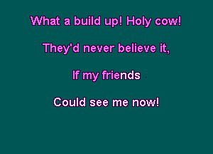 What a build up! Holy cow!

They'd never believe it,
If my friends

Could see me now!