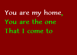 You are my home,

You are the one
That I come to