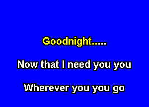 Goodnight .....

Now that I need you you

Wherever you you go